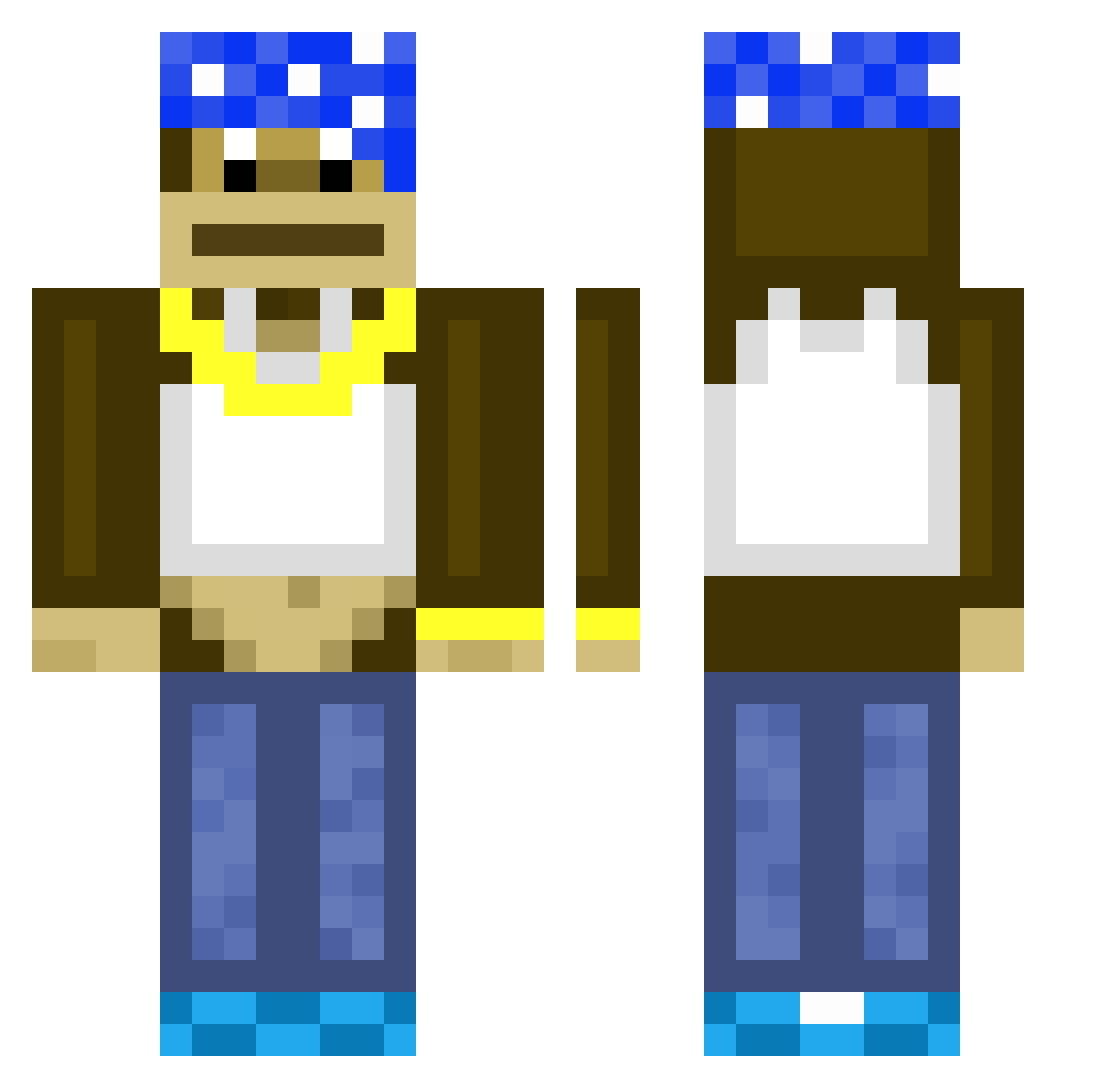 skadoji Minecraft skin, front and back view