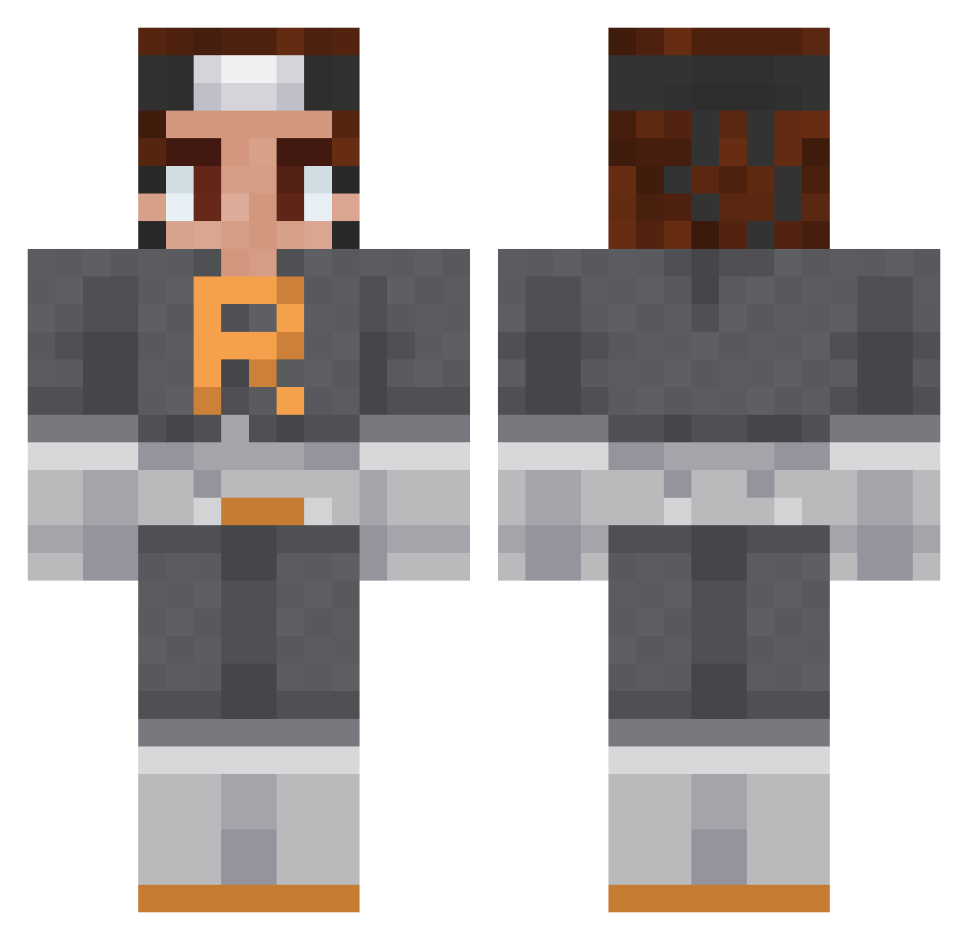 OppaYounes Minecraft skin, front and back view