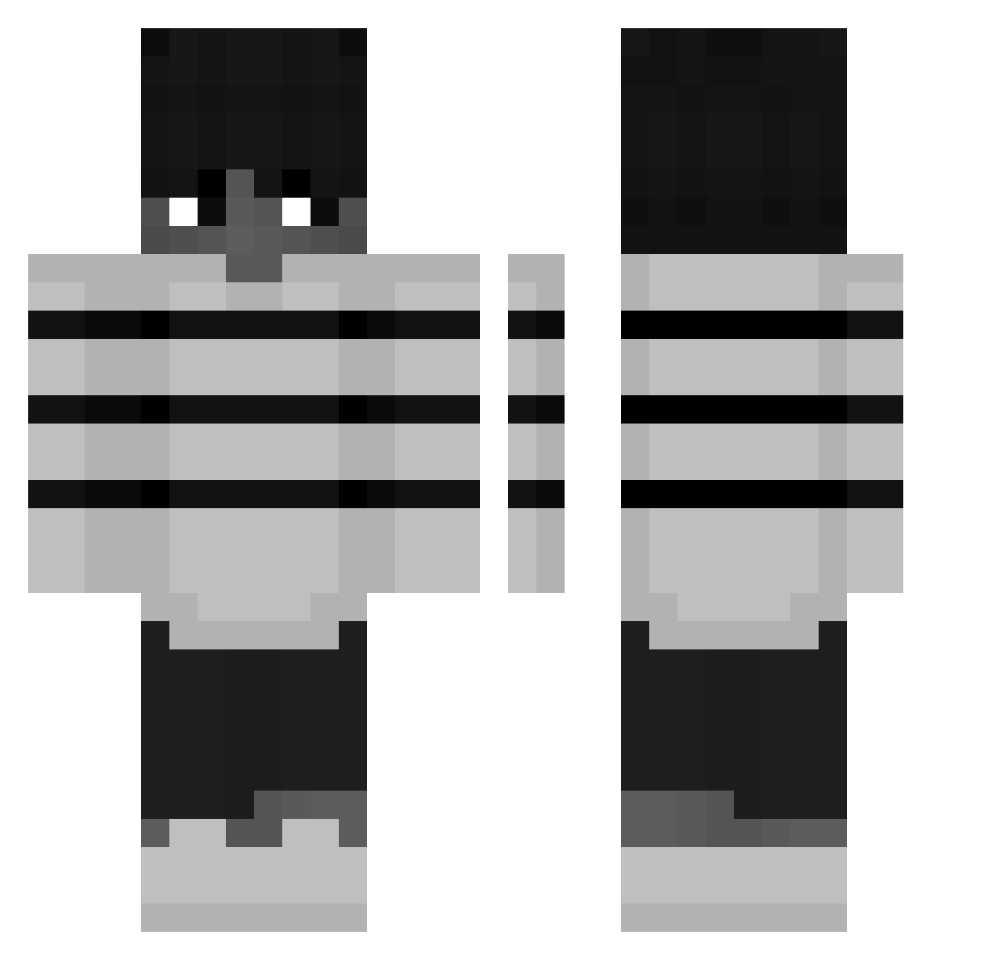 M0narchs Minecraft skin, front and back view