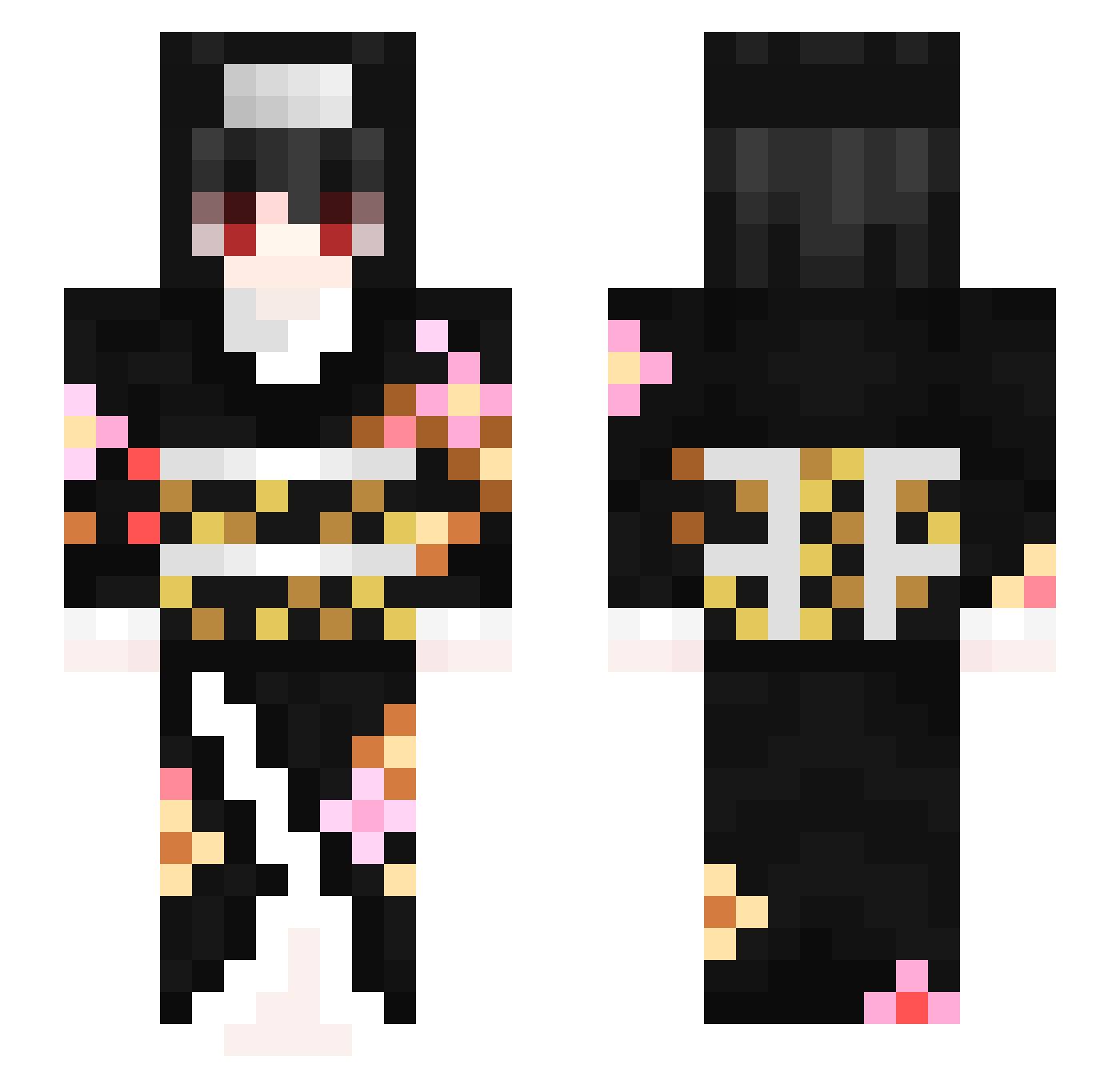 Schutz Minecraft skin, front and back view