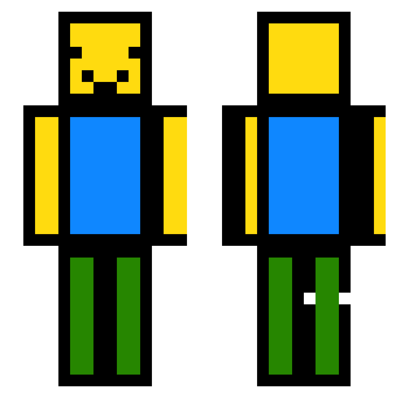 CreeperLu322 Minecraft skin, front and back view