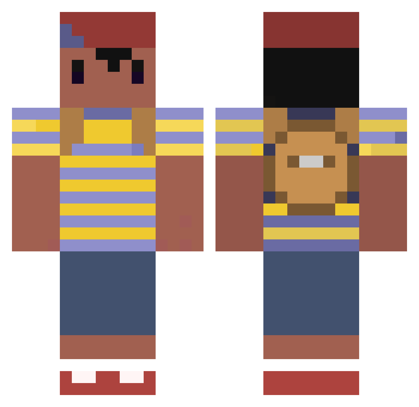 Inta Minecraft skin, front and back view