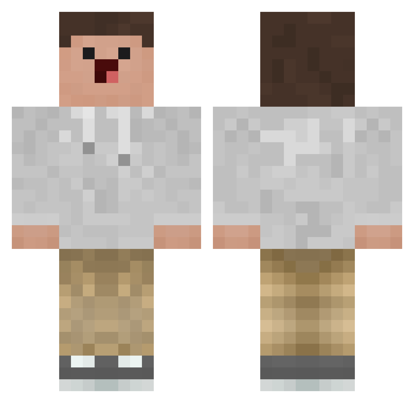 TeamMelone09 Minecraft skin, front and back view