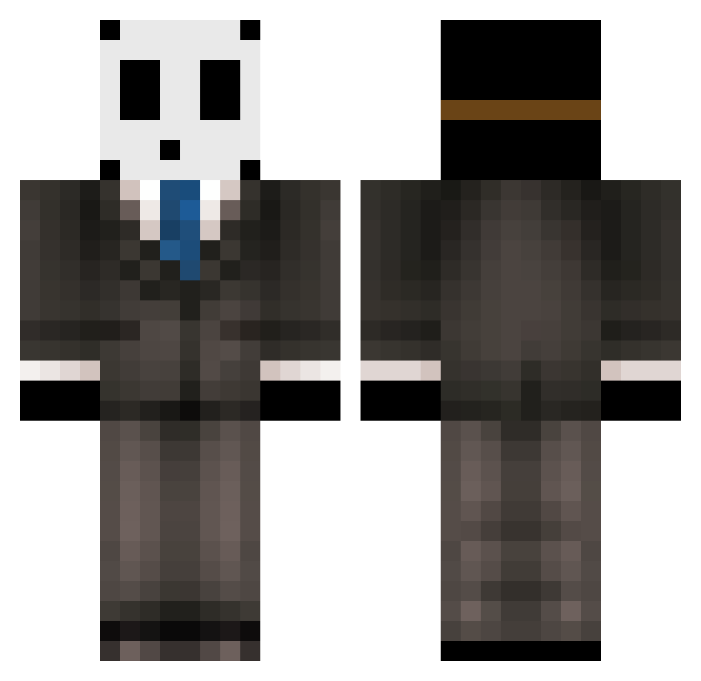 FetusCollector Minecraft skin, front and back view