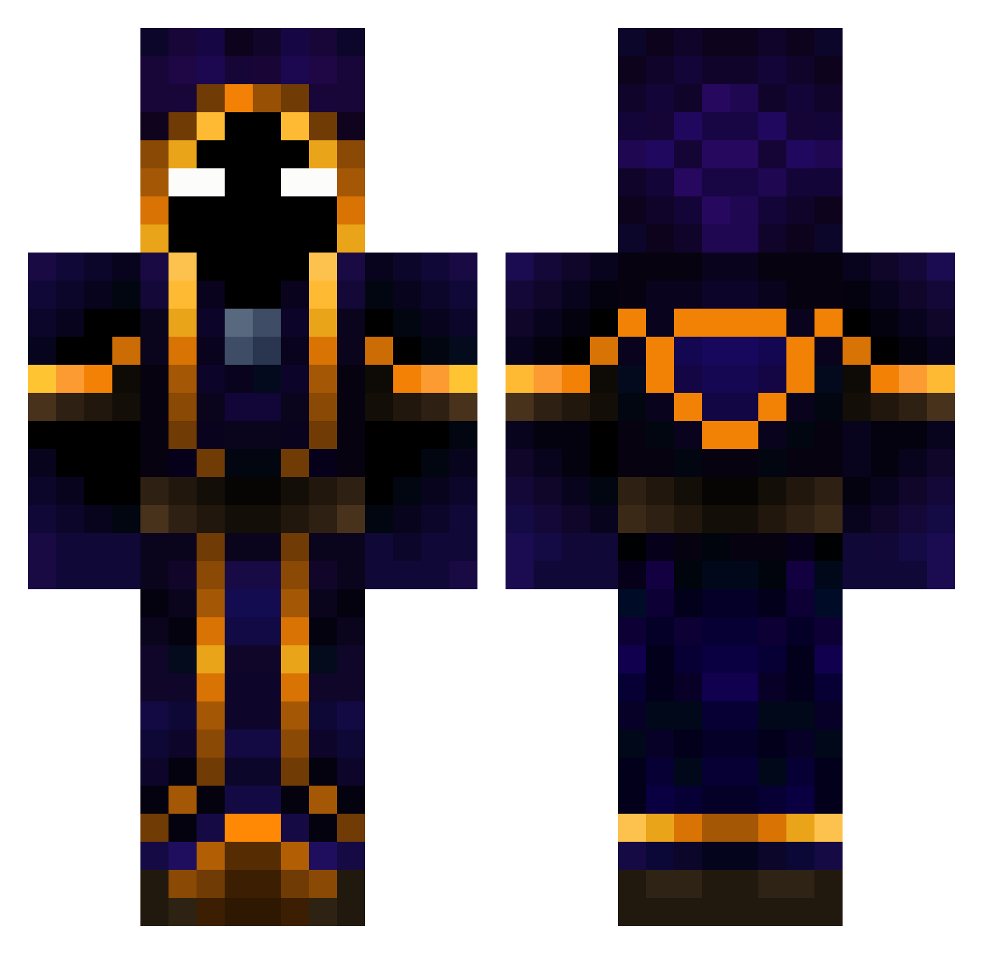 Khawl Minecraft skin, front and back view
