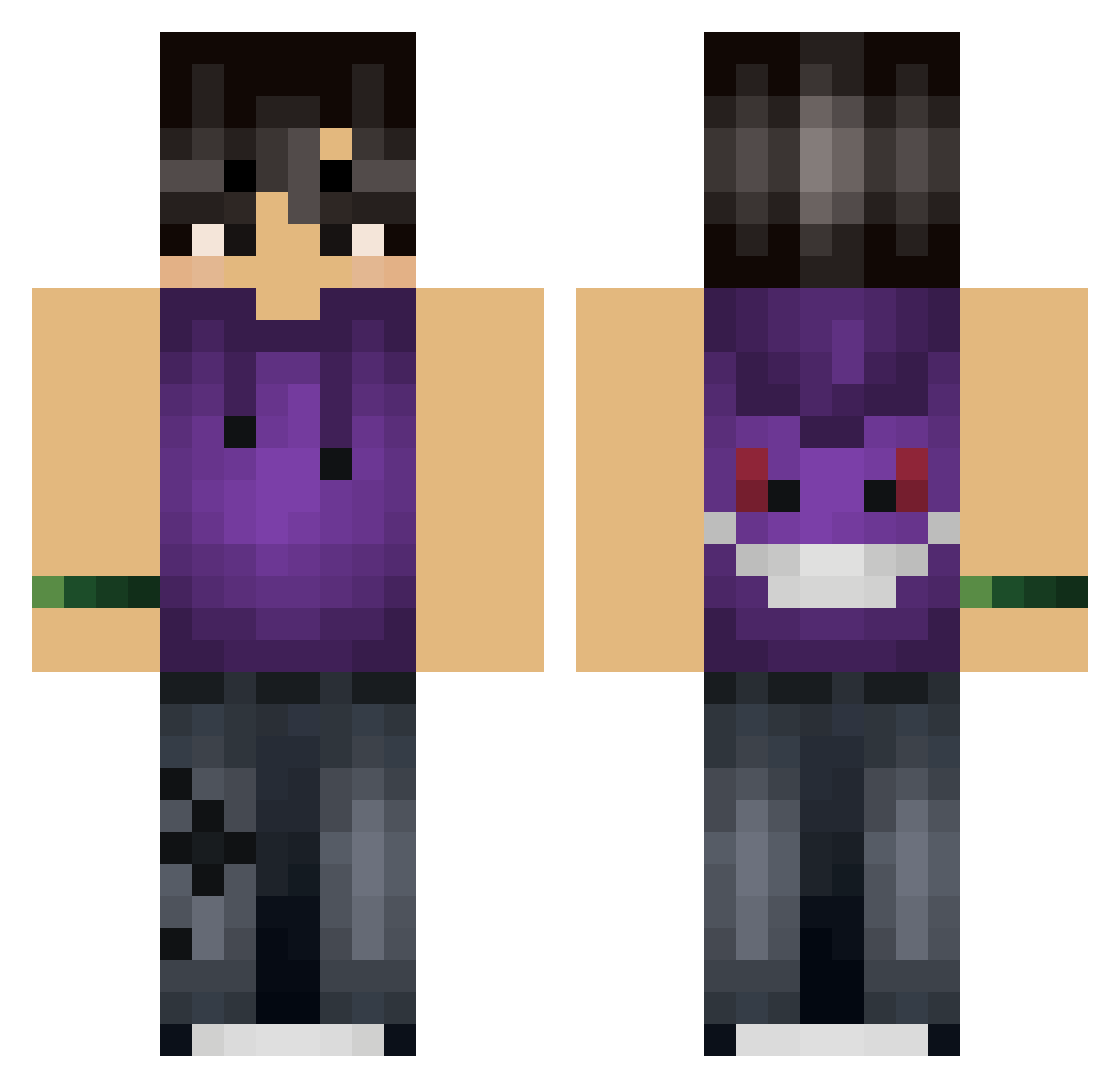 Sojue Minecraft skin, front and back view