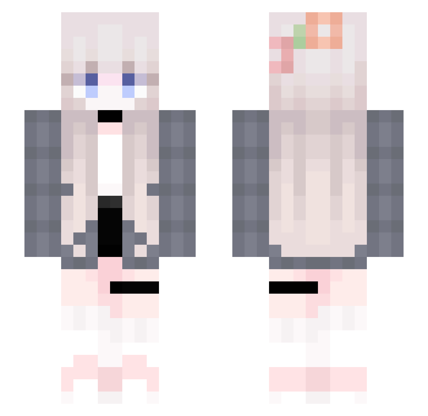 MyaoNeko Minecraft skin, front and back view