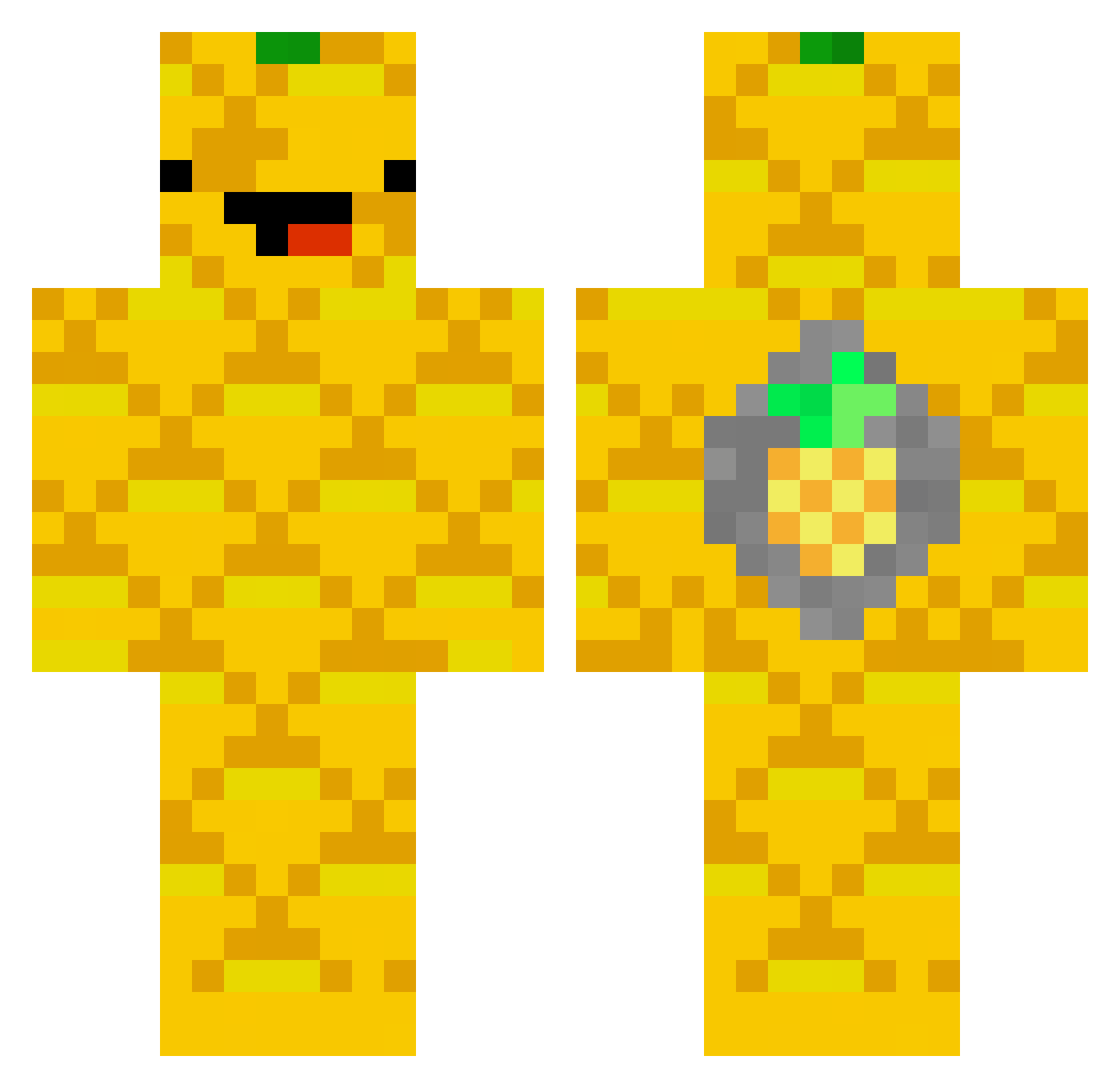 PNPL91 Minecraft skin, front and back view