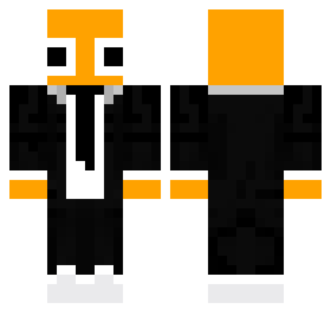 WilElite Minecraft skin, front and back view