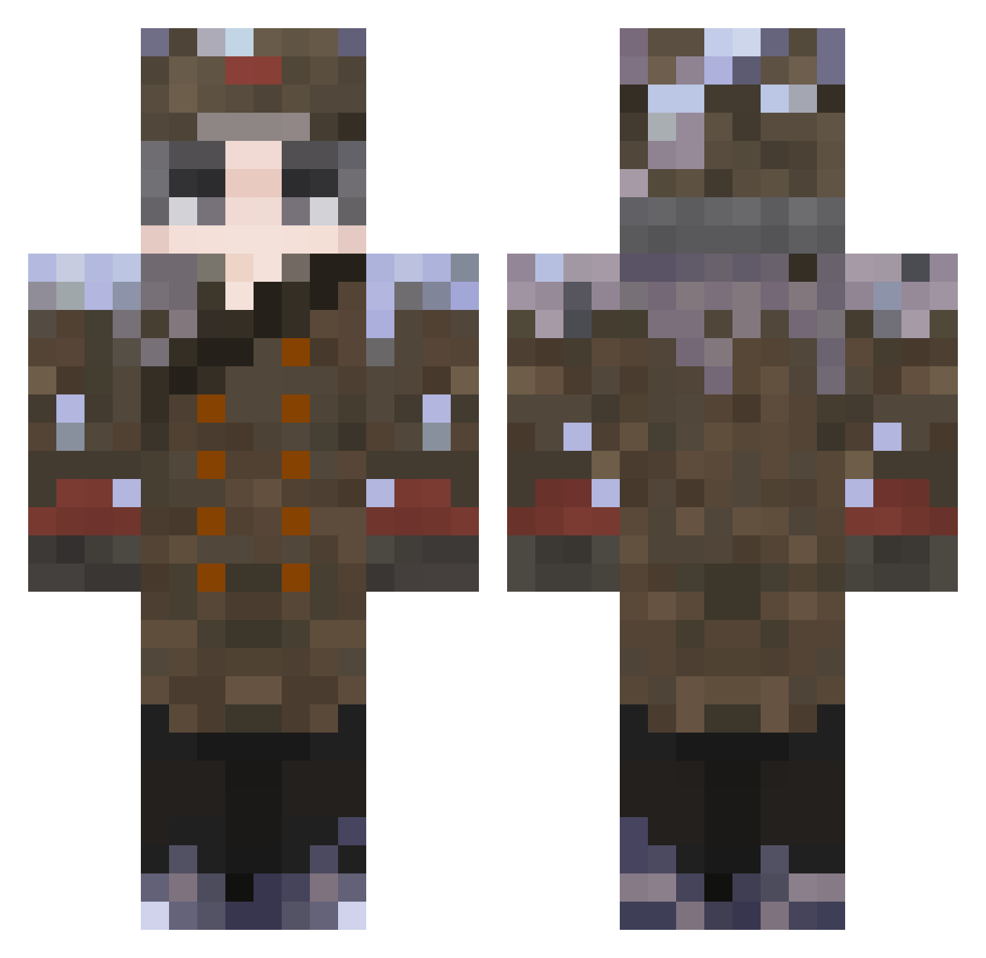 SmokeyIsToxic Minecraft skin, front and back view