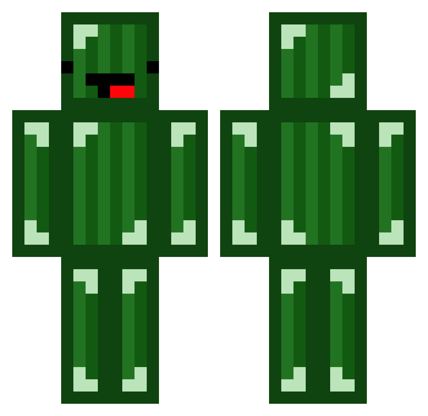 xxxmelon Minecraft skin, front and back view
