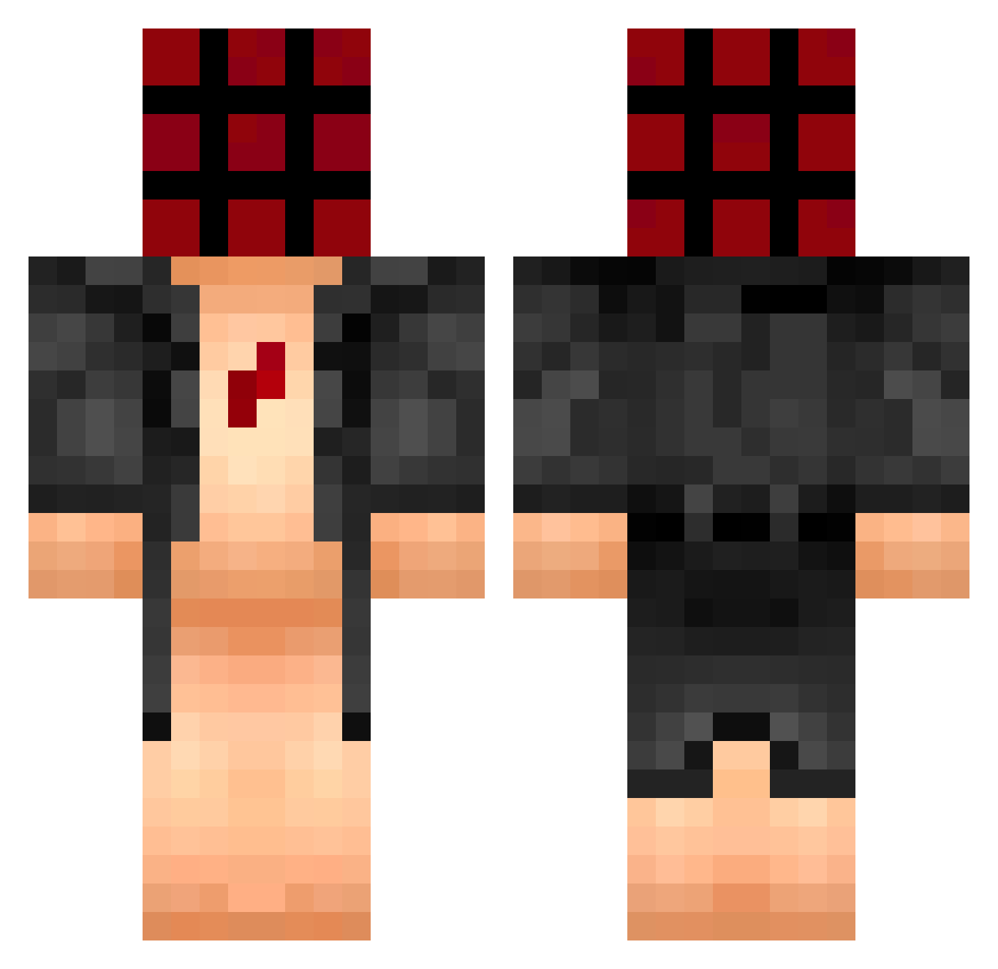 SouperBadger Minecraft skin, front and back view