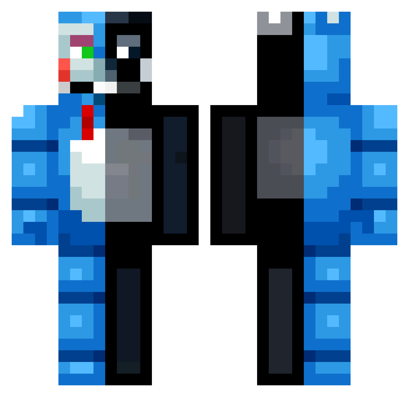 senseipoos Minecraft skin, front and back view