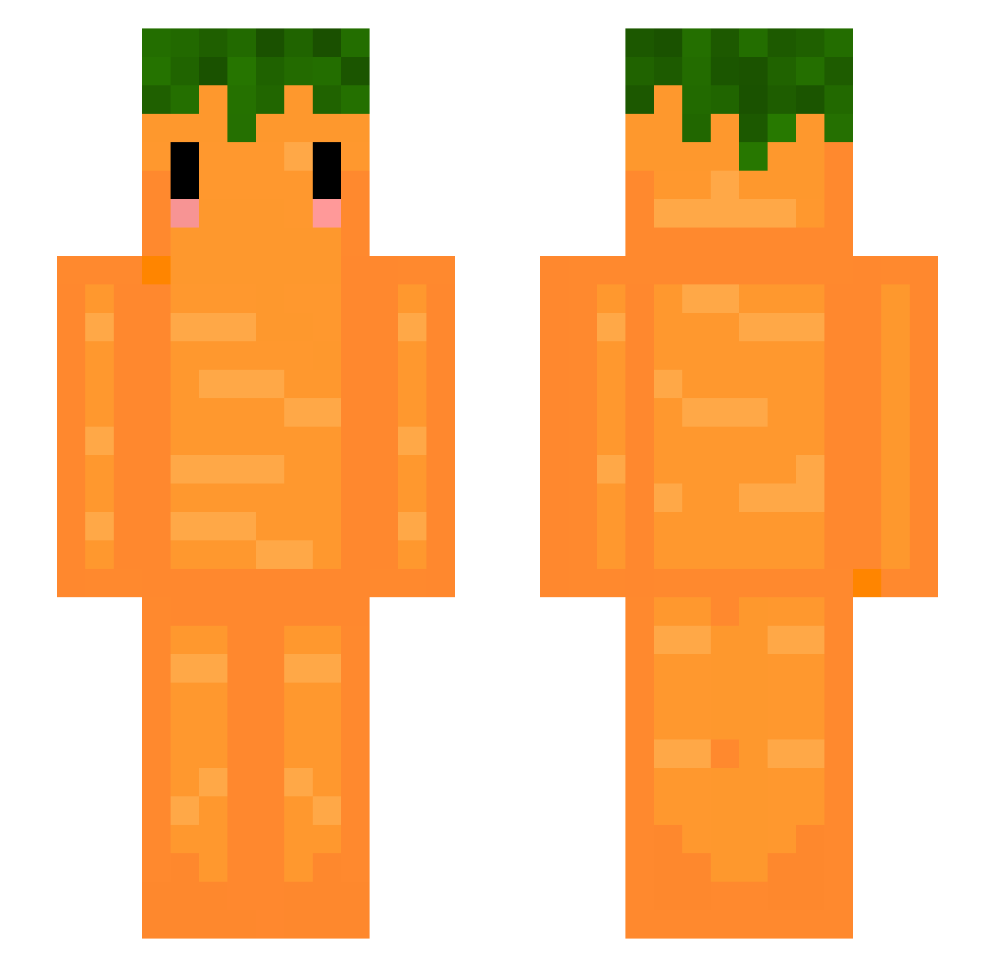 _Dummy Minecraft skin, front and back view