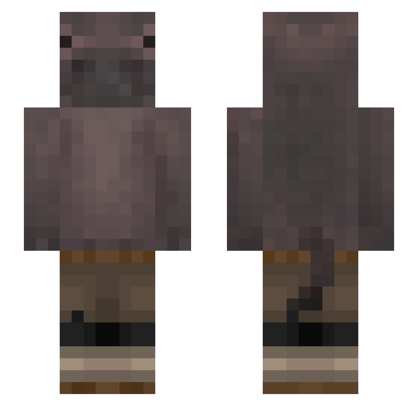 Layxx Minecraft skin, front and back view