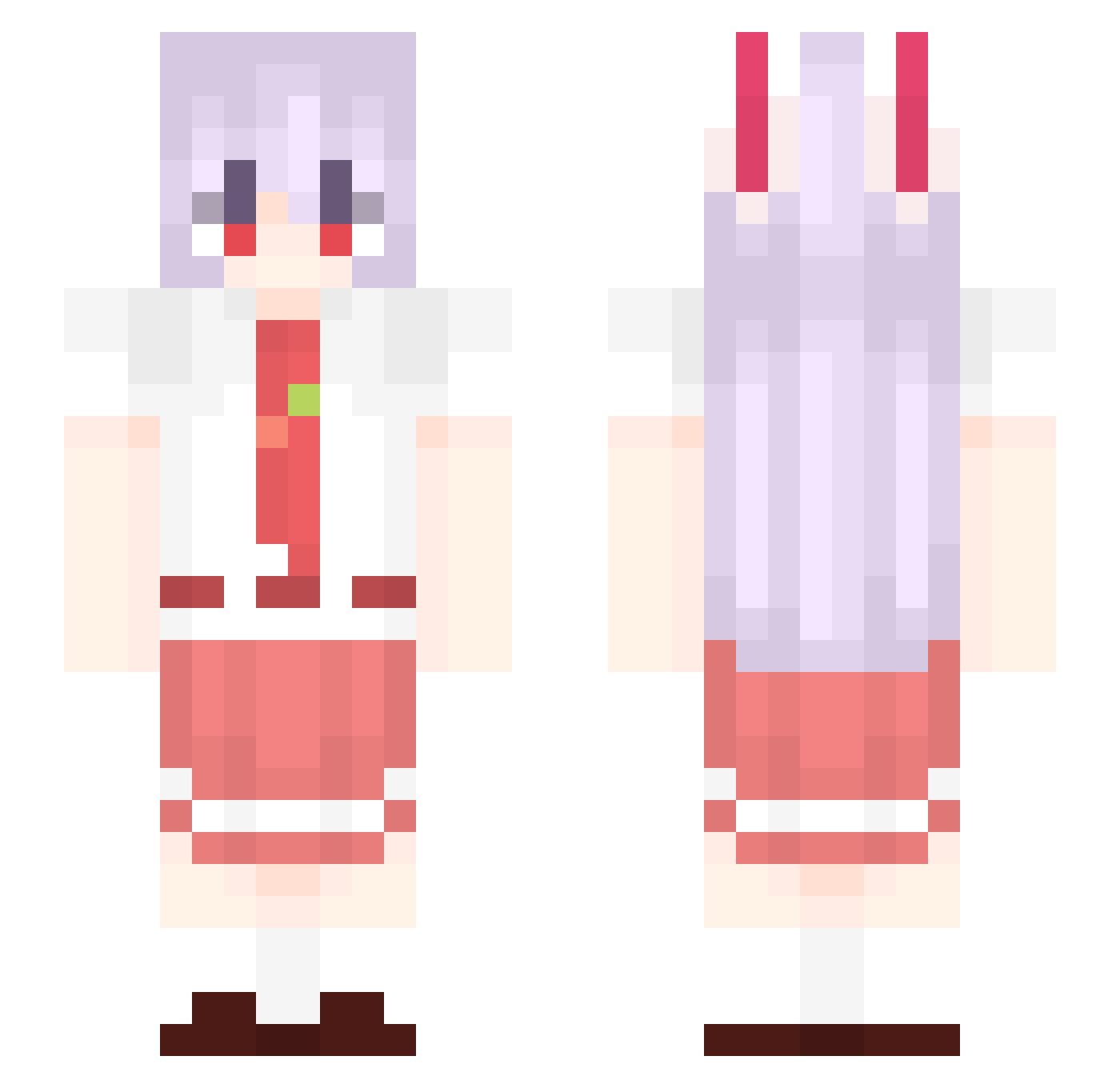 tgggr Minecraft skin, front and back view
