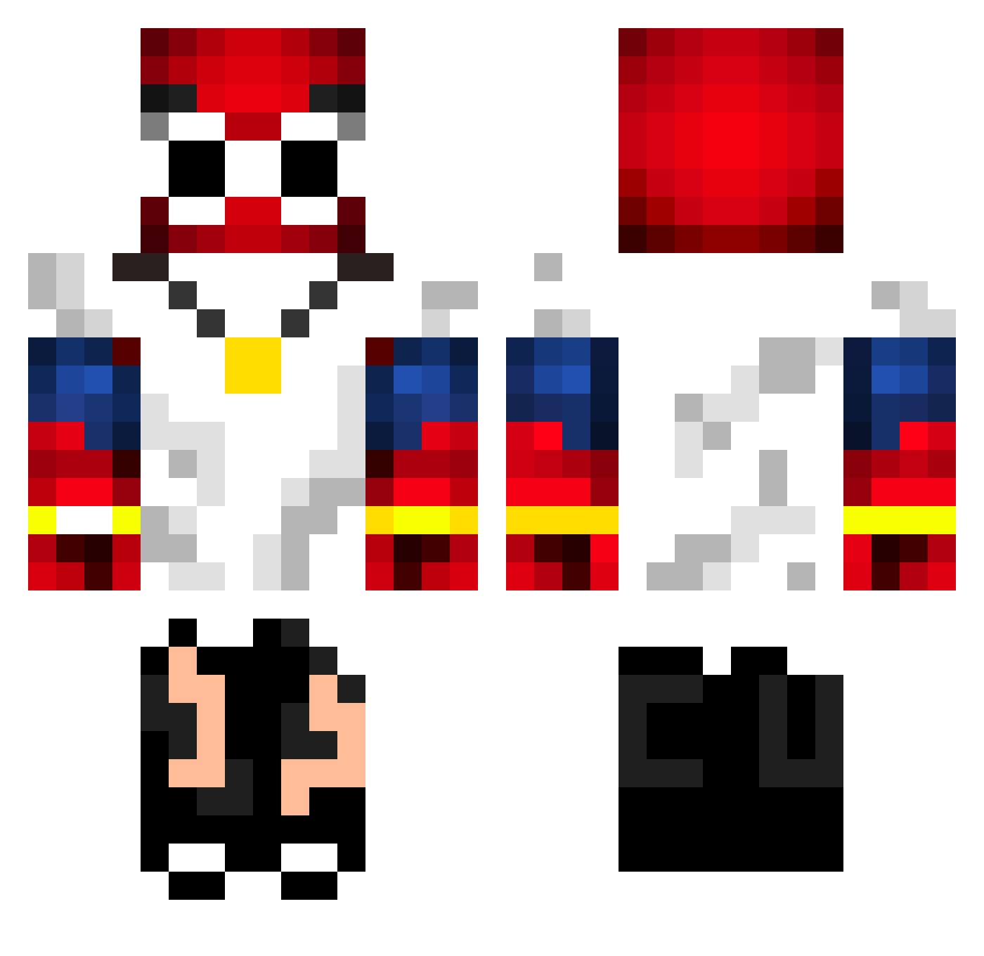 Mac4quinho Minecraft skin, front and back view