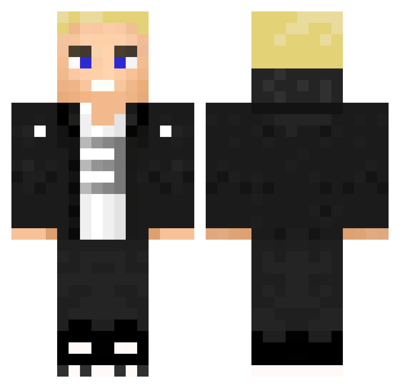 KillBill1 Minecraft skin, front and back view