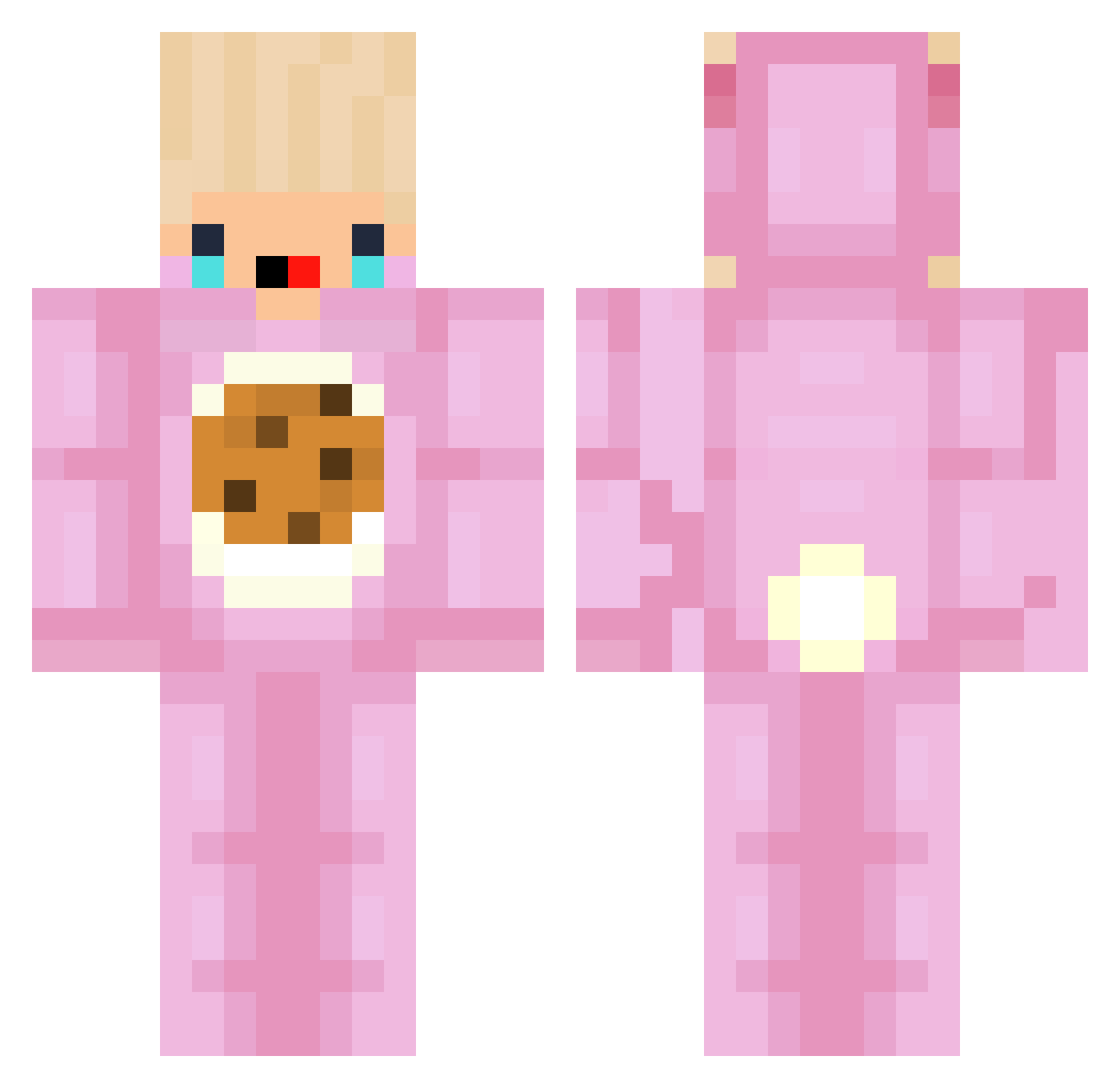 KawaiiDxmi Minecraft skin, front and back view