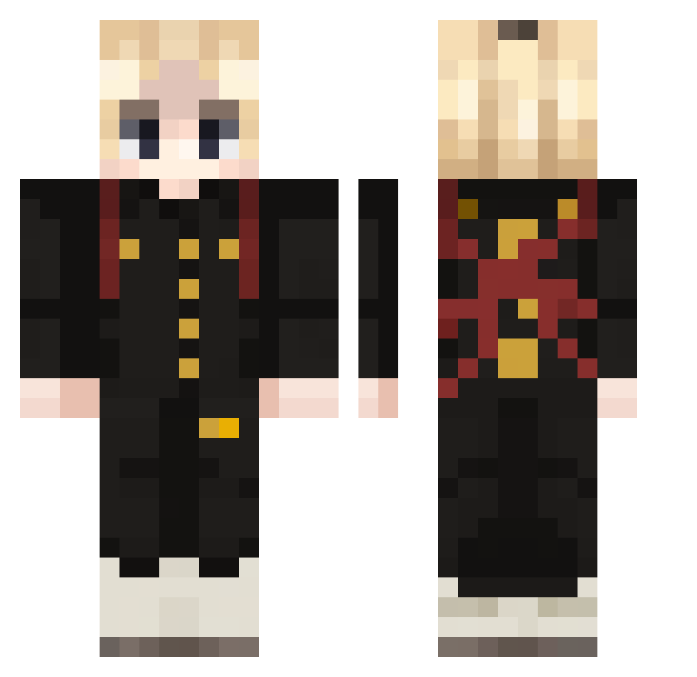 Sawney69 Minecraft skin, front and back view