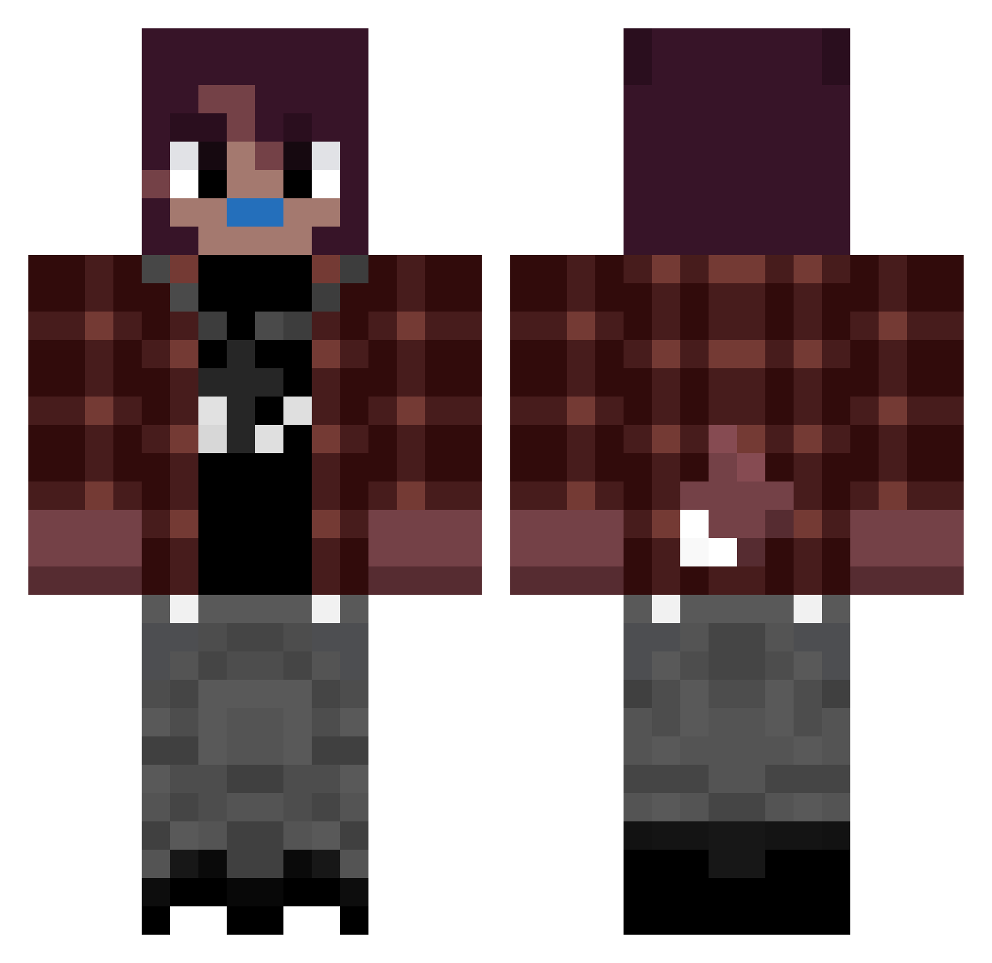 StoryShiftLobit Minecraft skin, front and back view