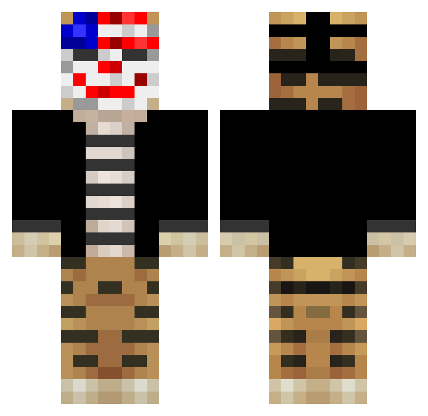 Dantist Minecraft skin, front and back view