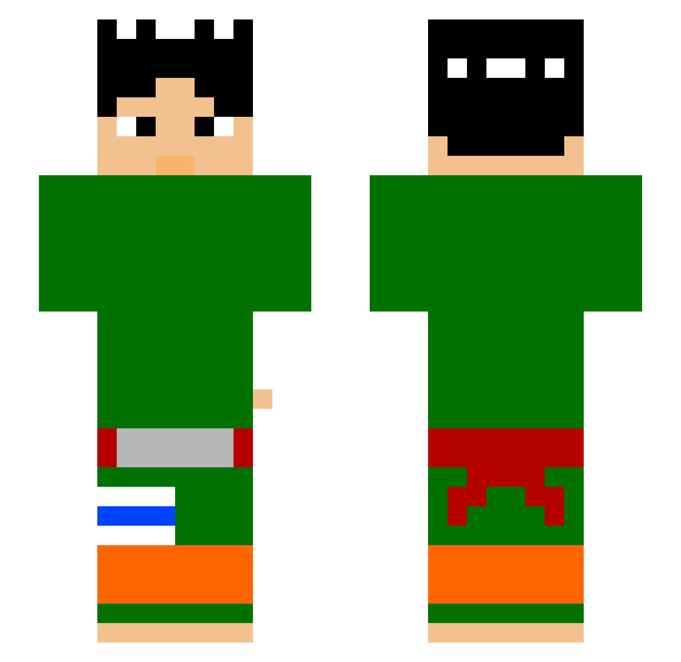 DawziiAP Minecraft skin, front and back view