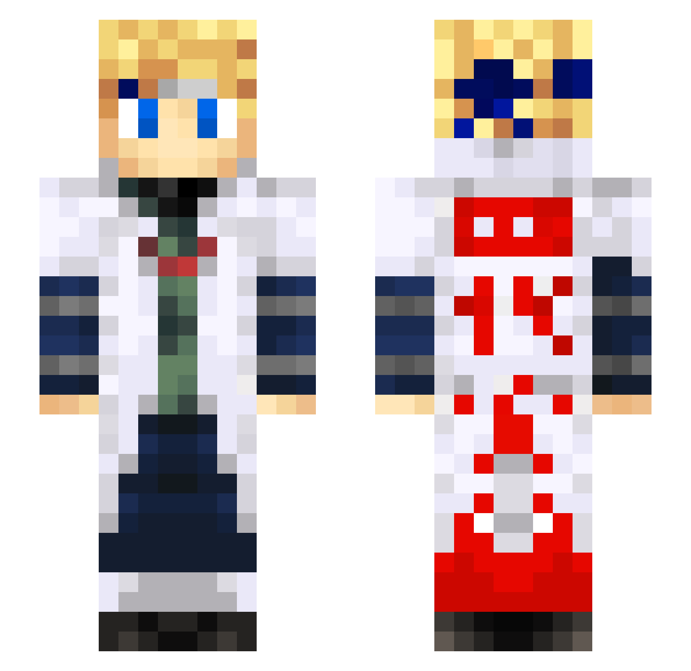 AndyChikito Minecraft skin, front and back view