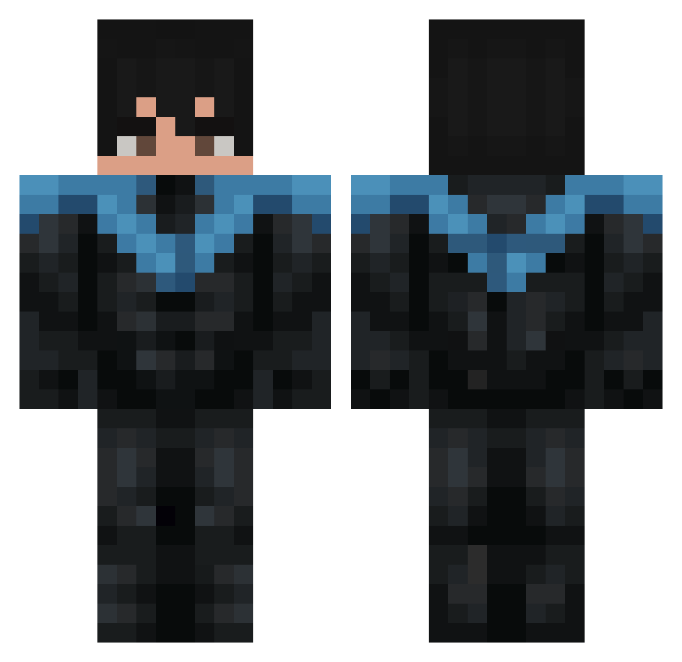 OkabeBebop Minecraft skin, front and back view