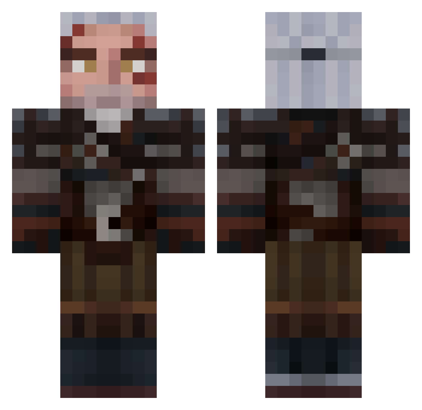 TheWildHunt22 Minecraft skin, front and back view
