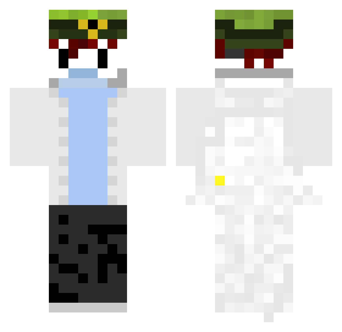 Novasion Minecraft skin, front and back view