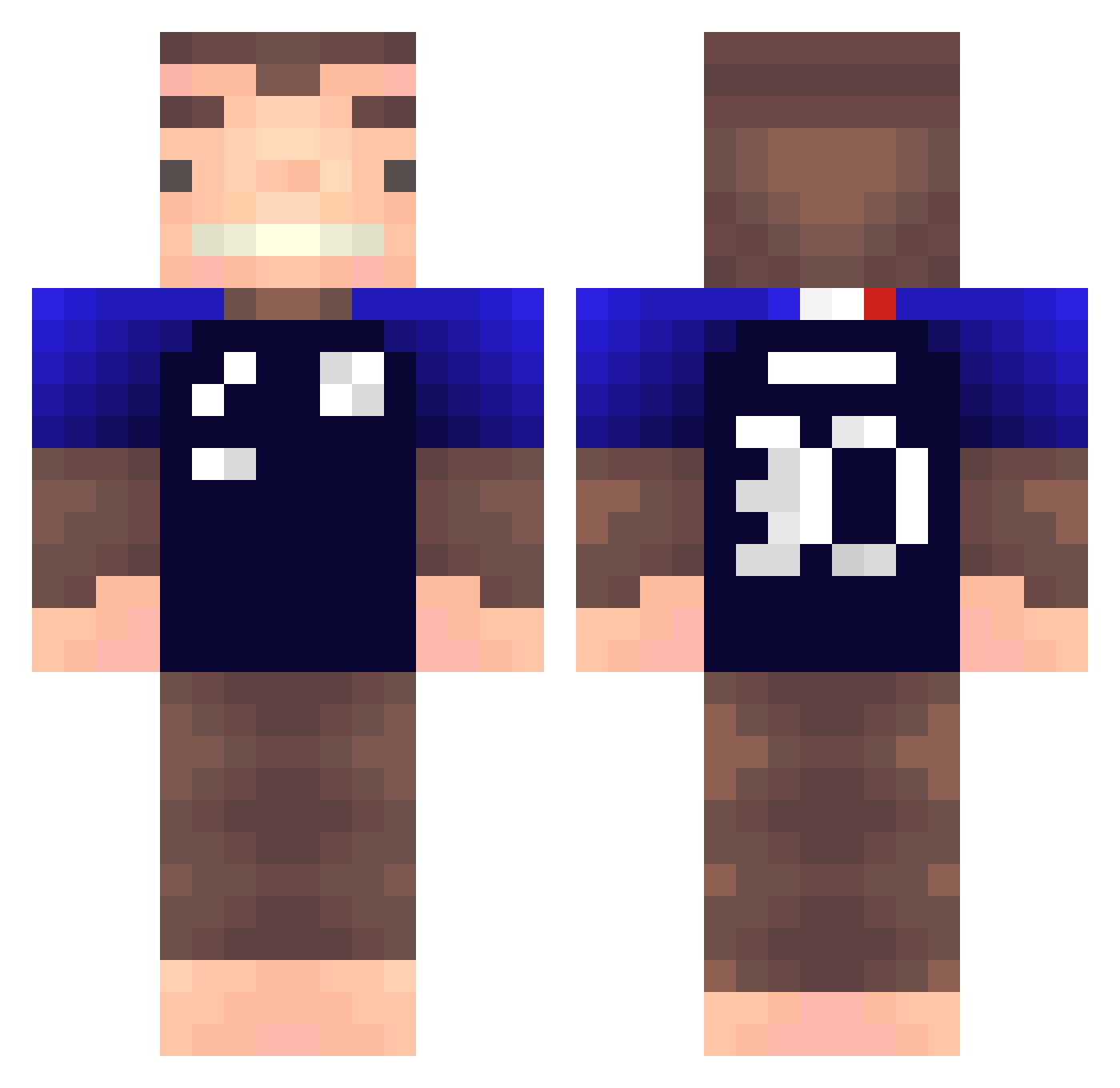 _Cheatin Minecraft skin, front and back view