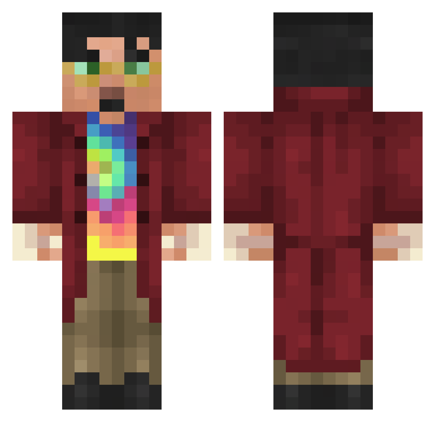 Mort_Noire Minecraft skin, front and back view