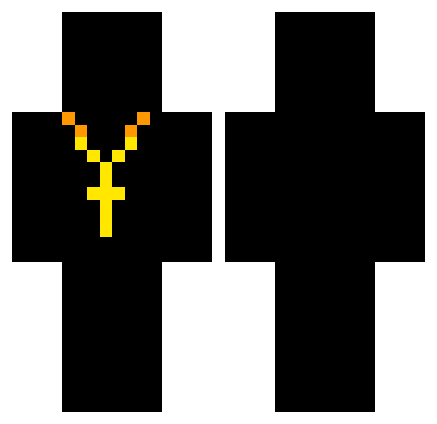 kmnii Minecraft skin, front and back view