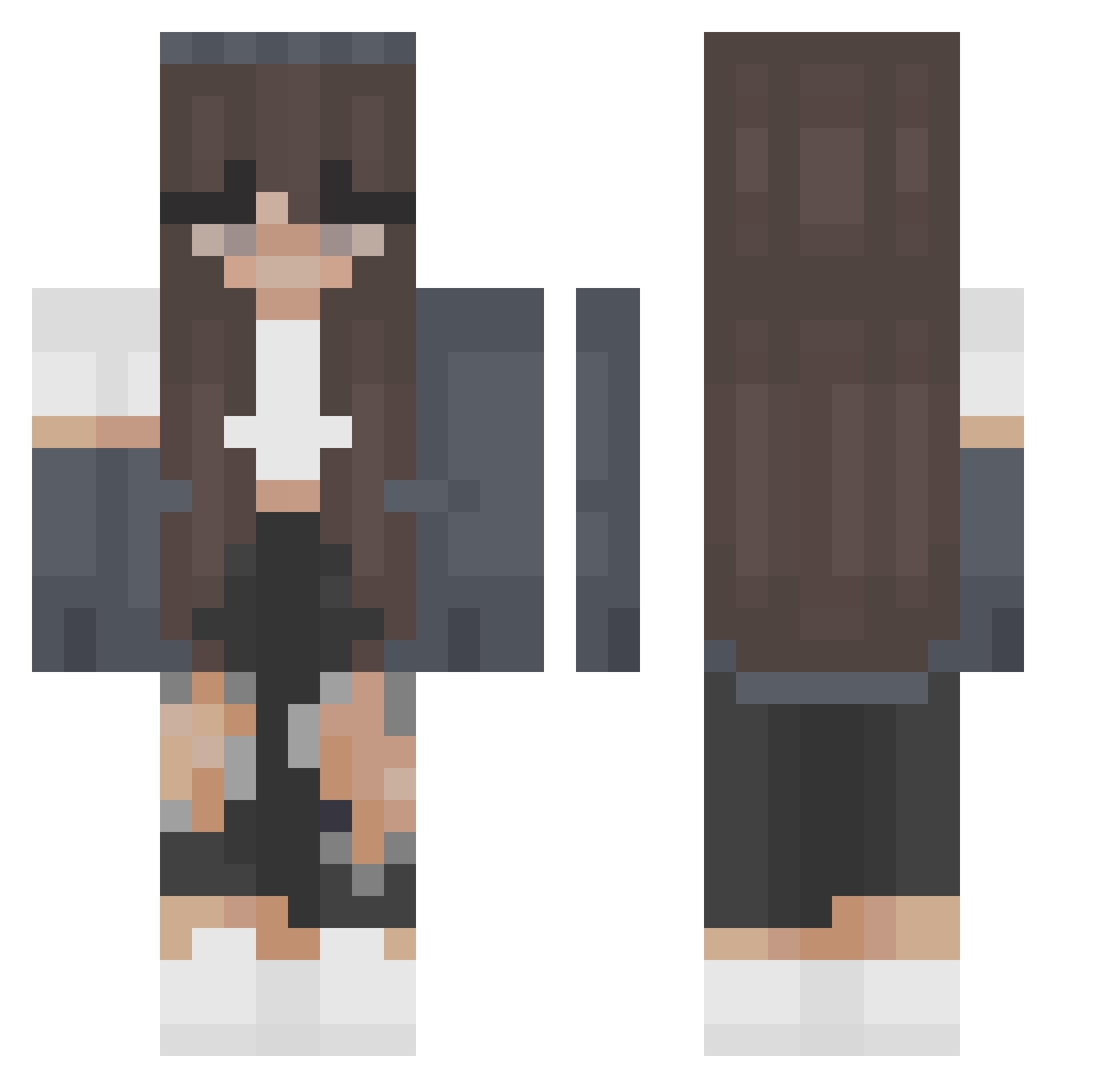 Tarism Minecraft skin, front and back view