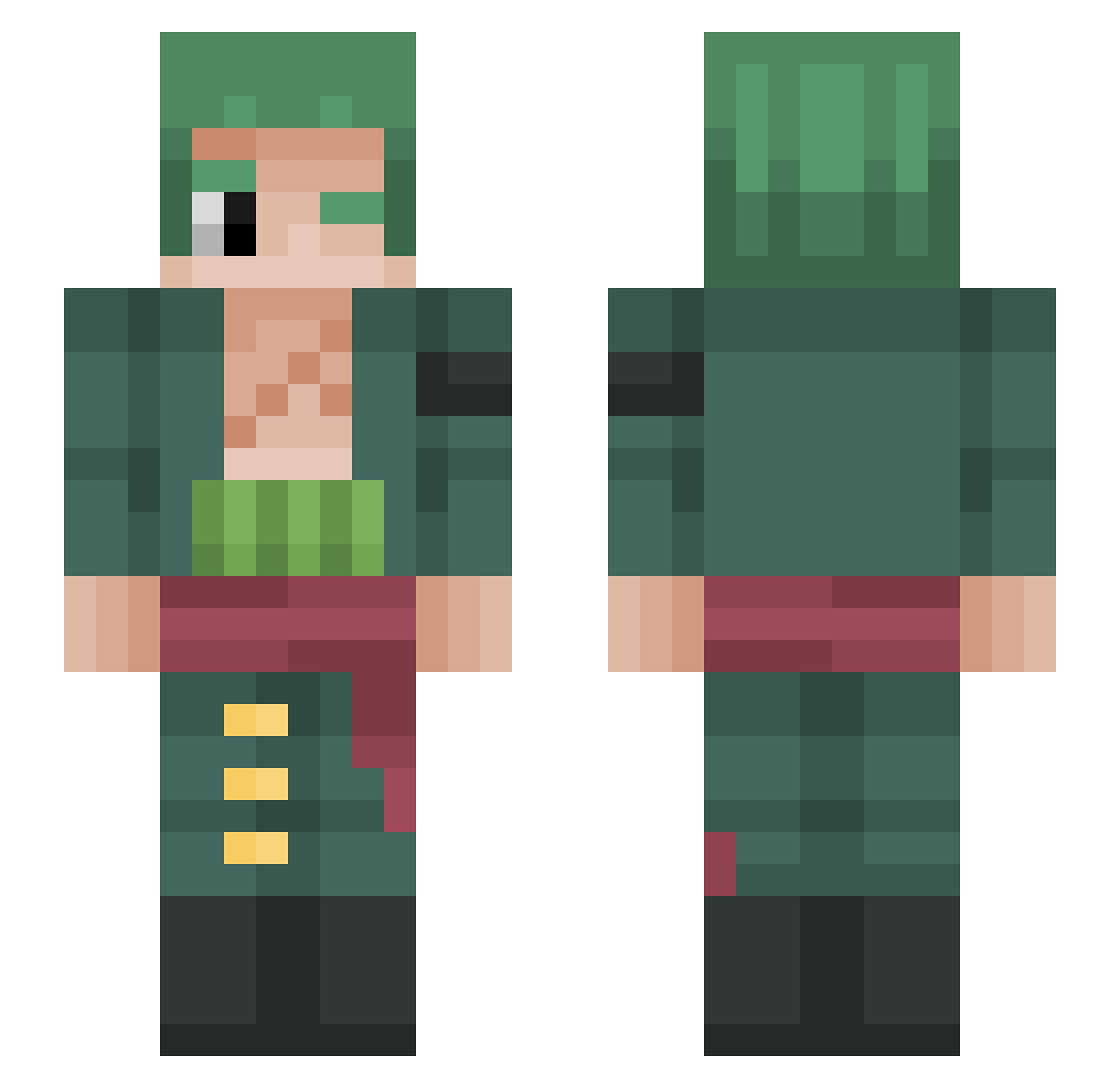 not_cxc Minecraft skin, front and back view