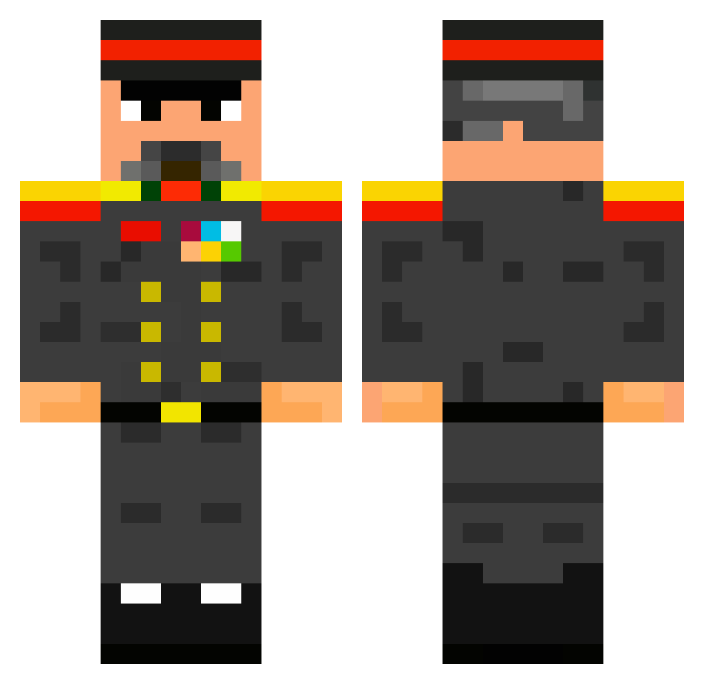 ludi_HD Minecraft skin, front and back view