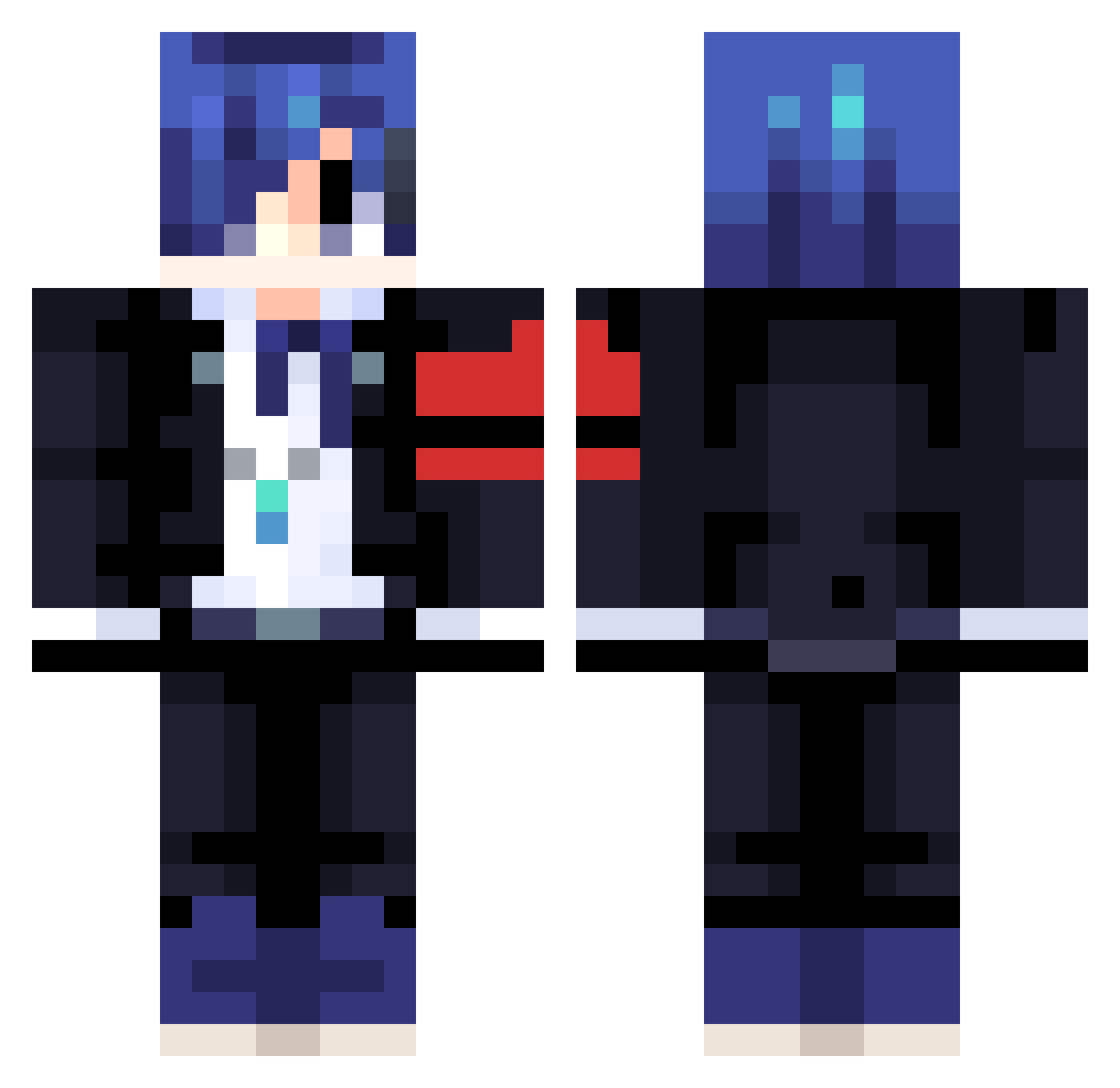 Krasherz Minecraft skin, front and back view