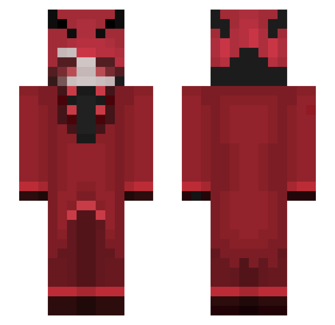 Sorakek Minecraft skin, front and back view