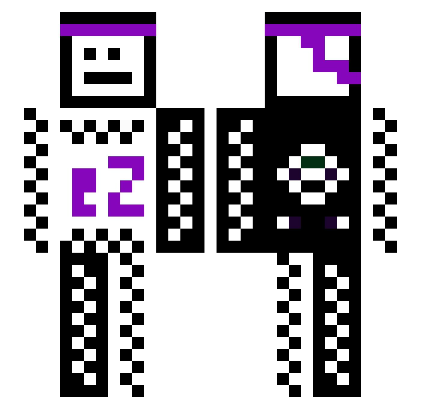 Xerioo Minecraft skin, front and back view