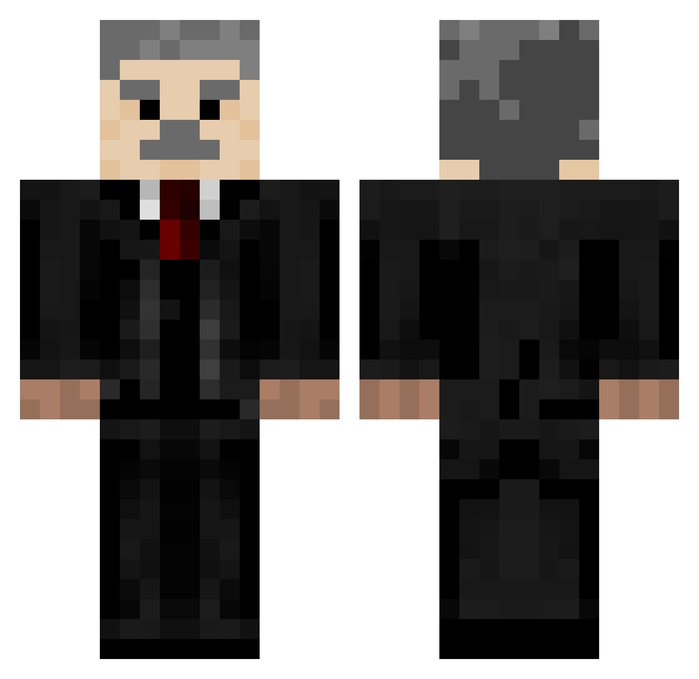 Preferably Minecraft skin, front and back view