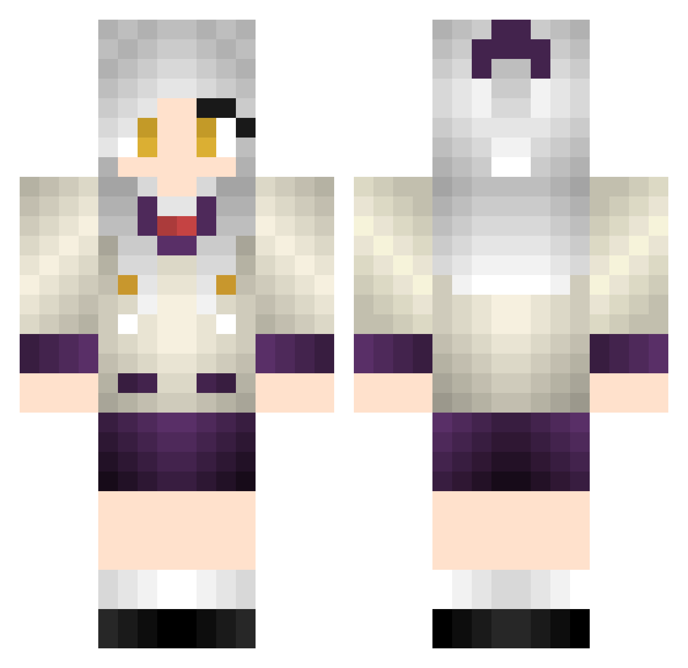Nightfall Minecraft skin, front and back view