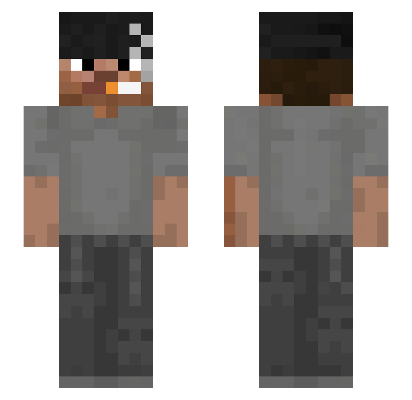 zipss Minecraft skin, front and back view