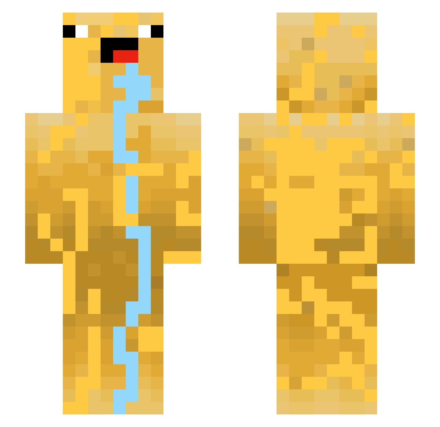 Parachuter Minecraft skin, front and back view