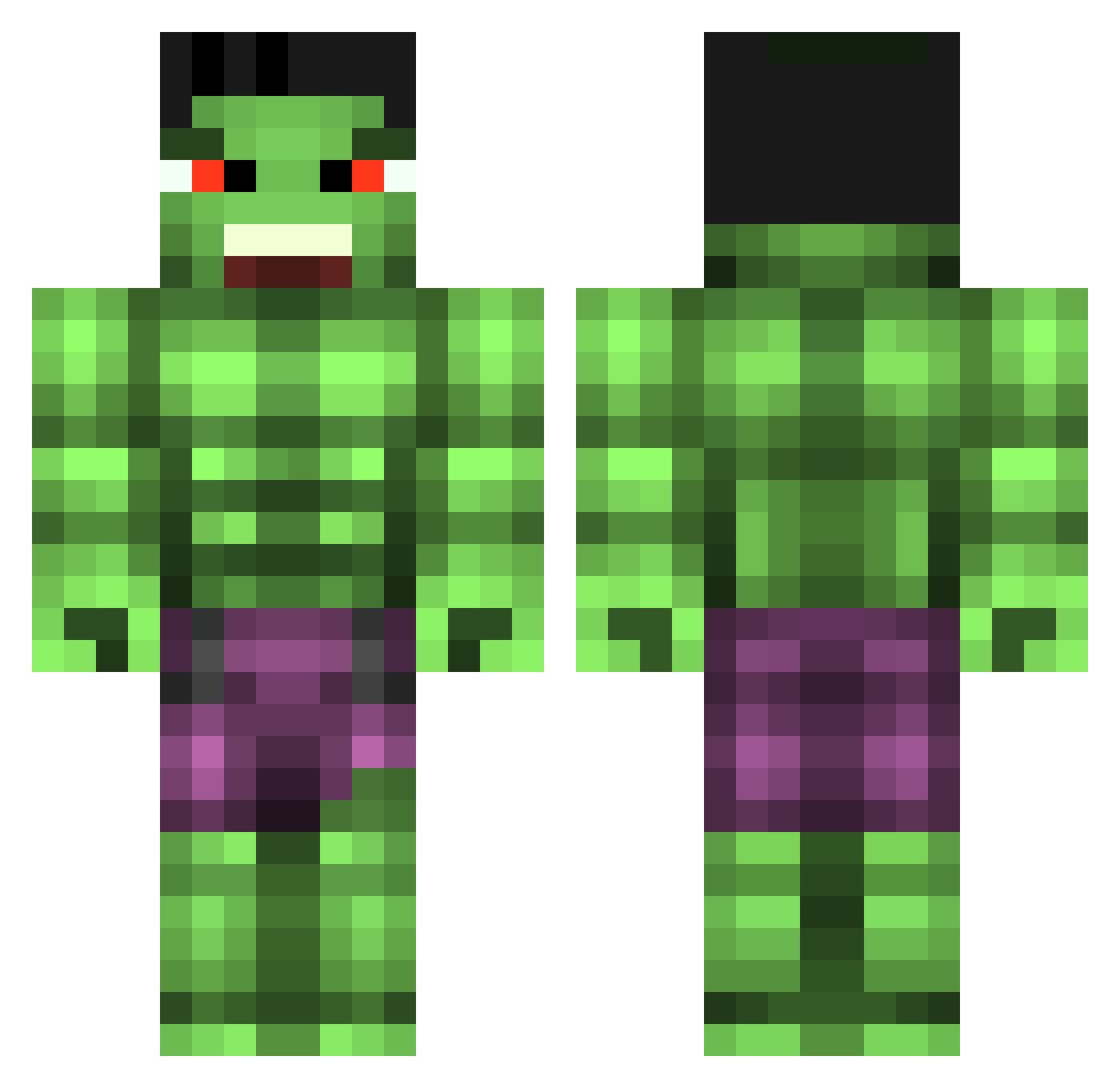 limpan Minecraft skin, front and back view
