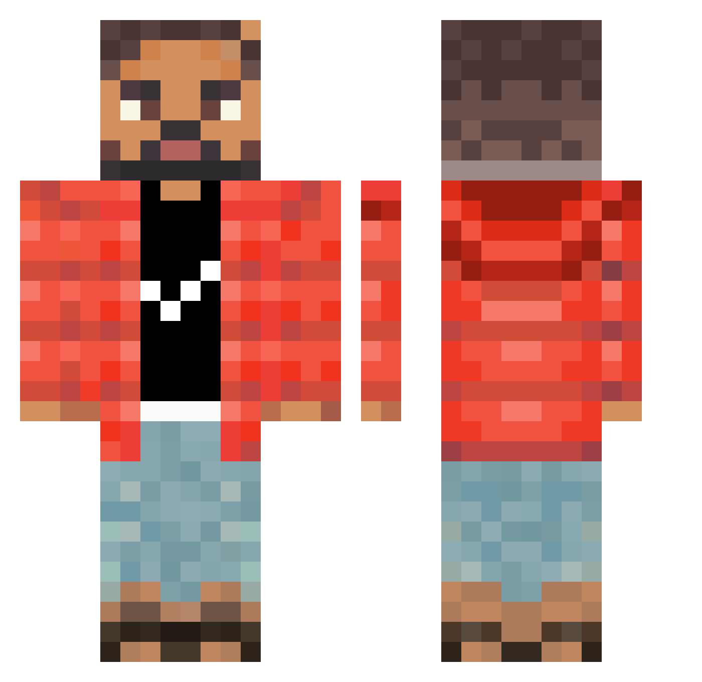 2ways Minecraft skin, front and back view