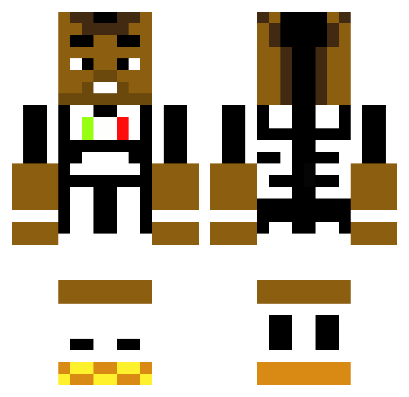 Aksaray2 Minecraft skin, front and back view