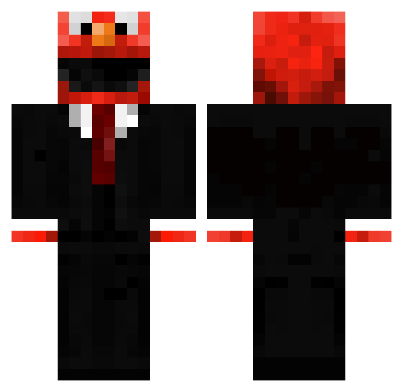 Loorxs Minecraft skin, front and back view