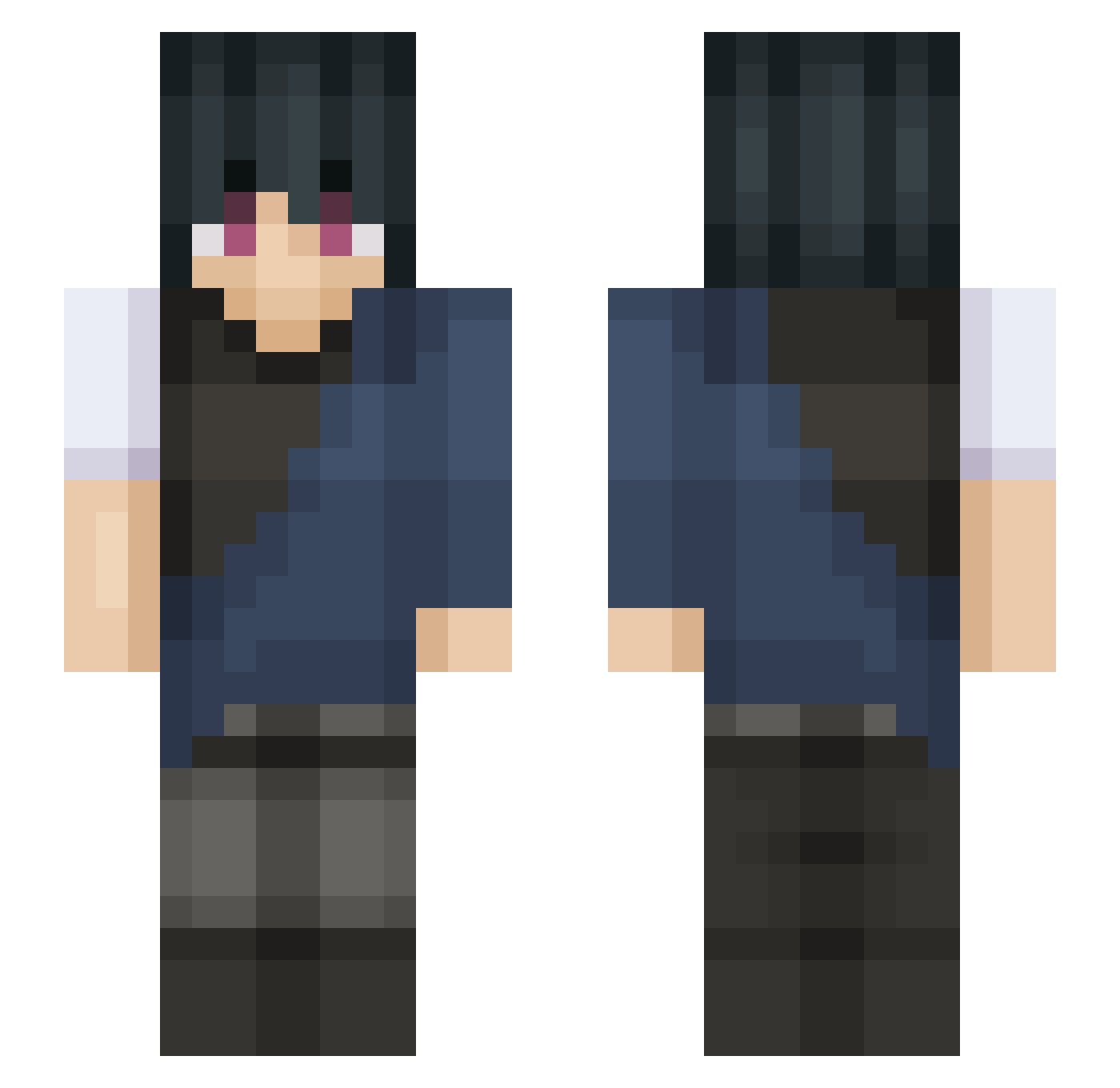 Ubbesito Minecraft skin, front and back view