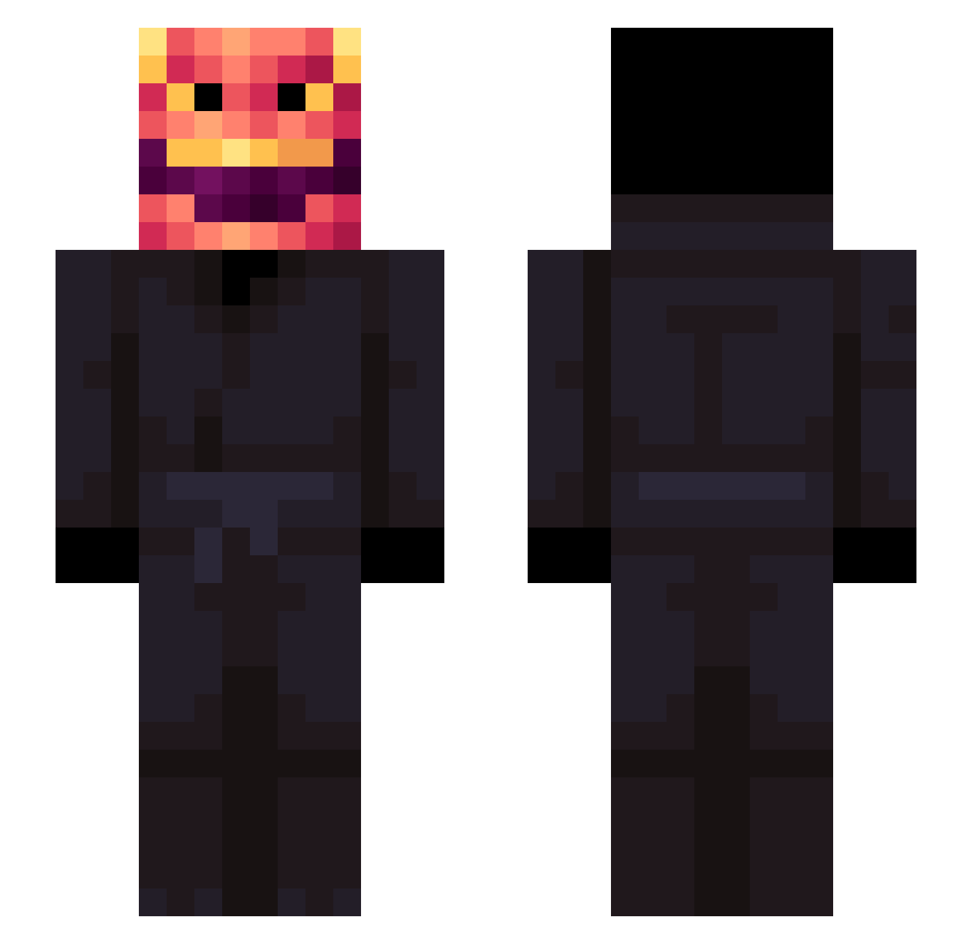 InDisguise Minecraft skin, front and back view